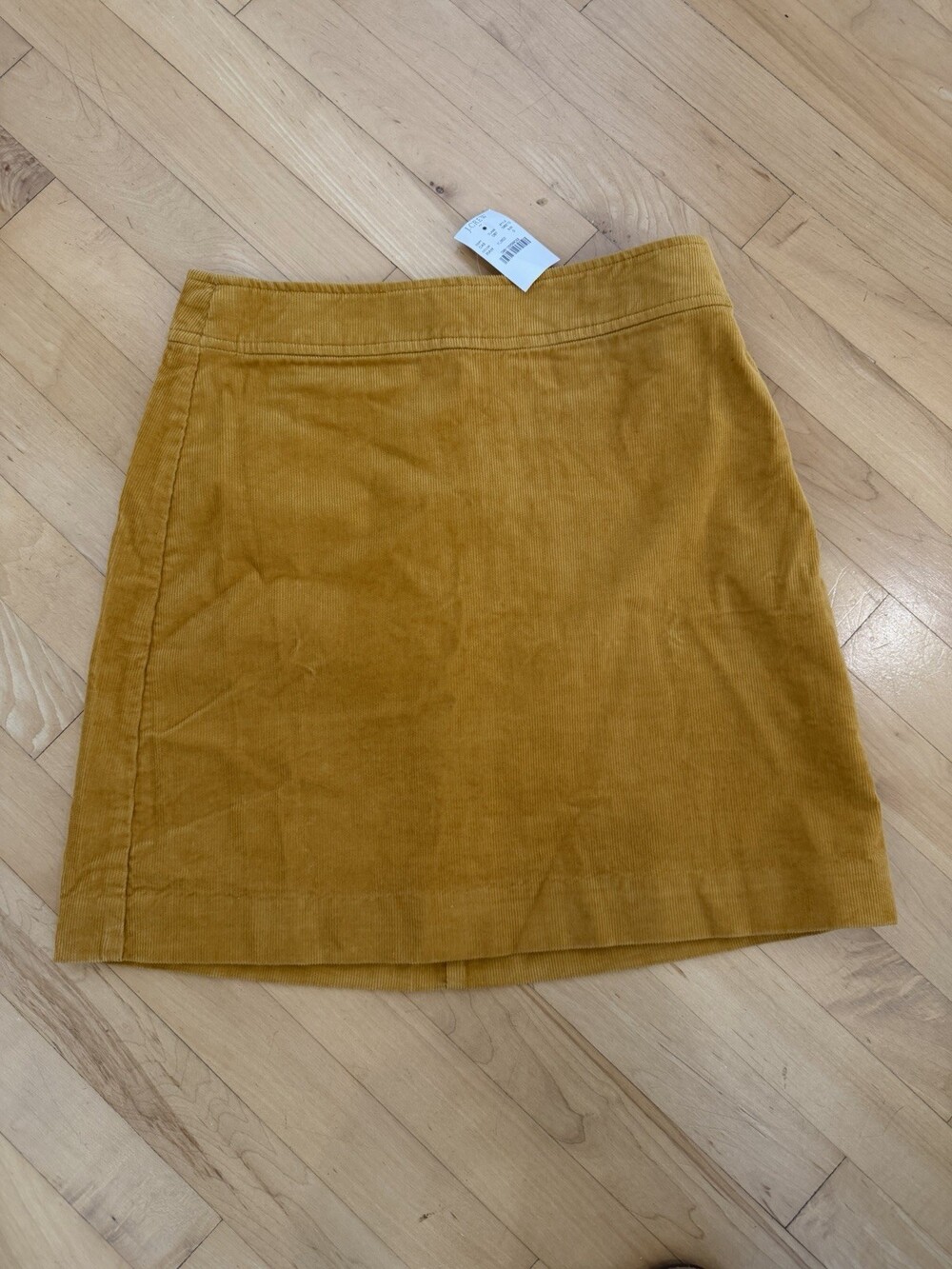 NWT J.CREW Womens Size 0 Yellow Cotton Corduroy A-Line Mini Skirt Lined Zip